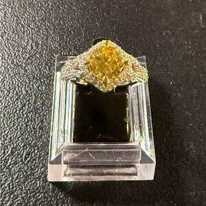 Canary Yellow‎ Engagement Deco Style Ring Brand New
